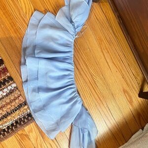 Light Blue Ruffled Off-Shoulder Top
